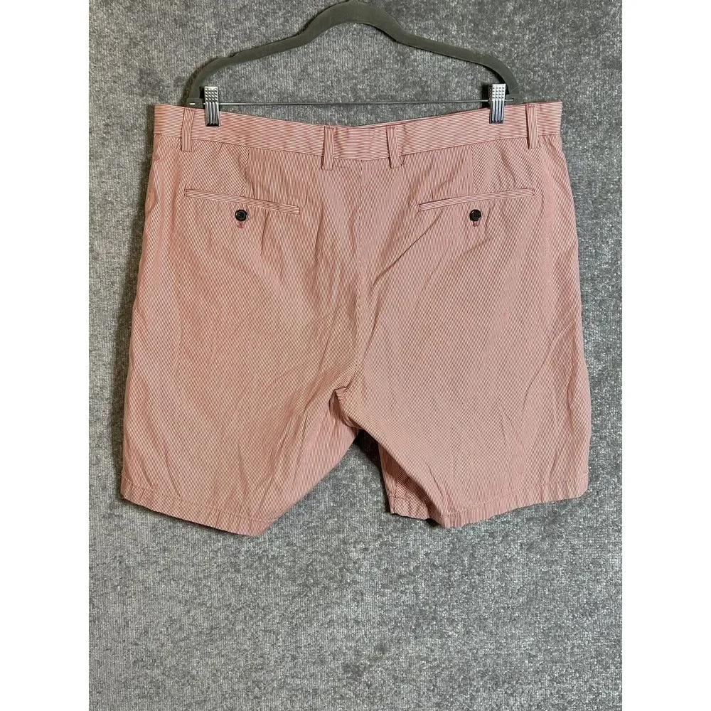 Banana Republic Aiden‎ Chino Shorts Mens Size 40 Pink-Red White Striped Pockets